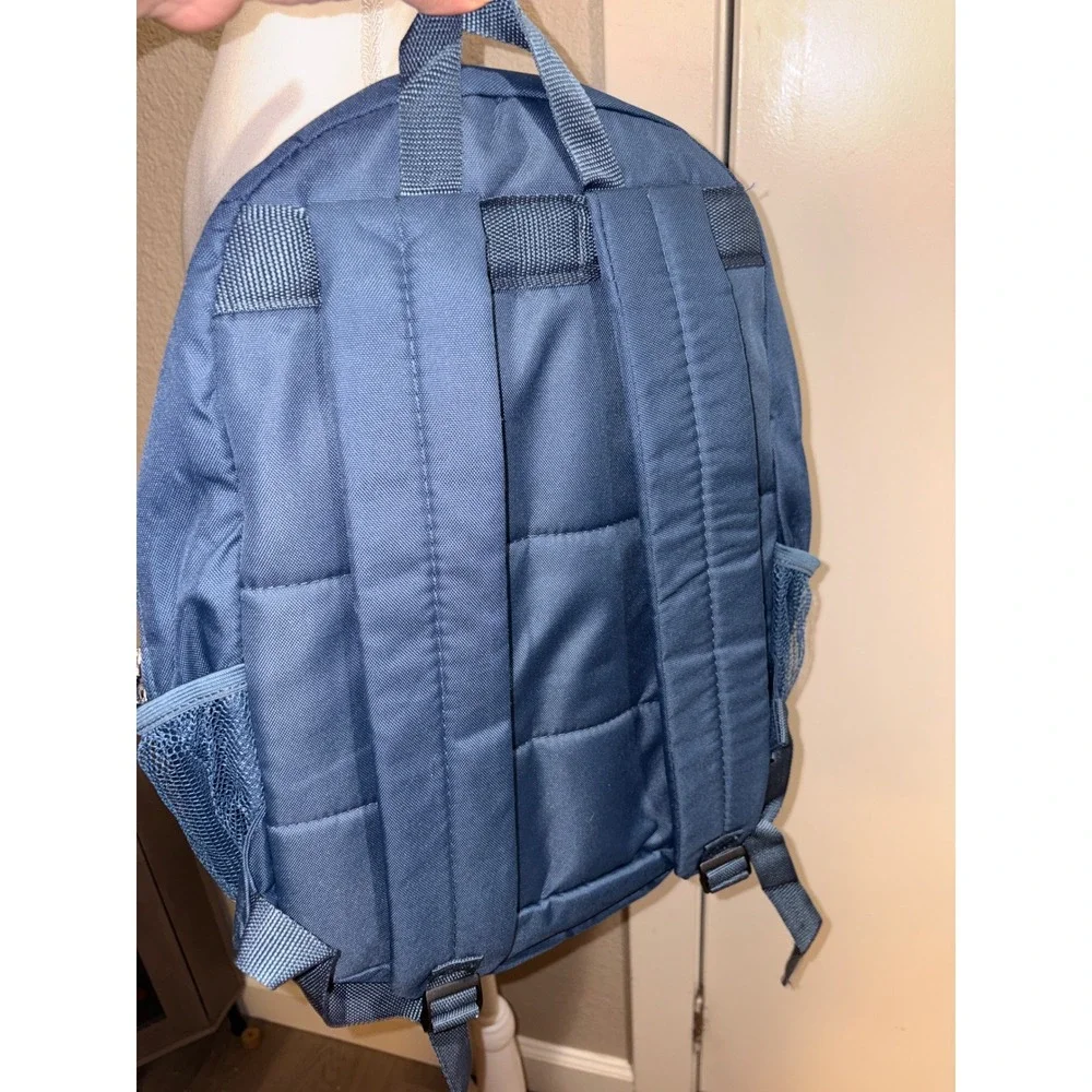 Deal Worthy Navy Blue Backpack Fits 15in Laptop School Bag Reflective Strip NWT